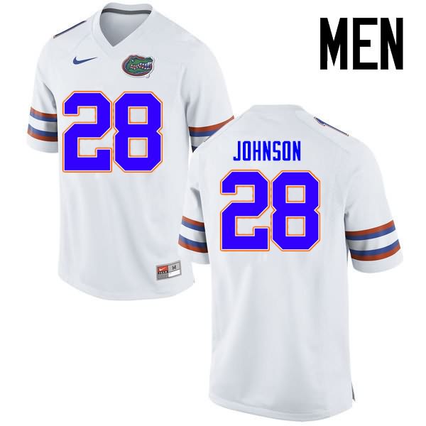 Men's NCAA Florida Gators Kylan Johnson #28 Stitched Authentic Nike White College Football Jersey VFC2065FF